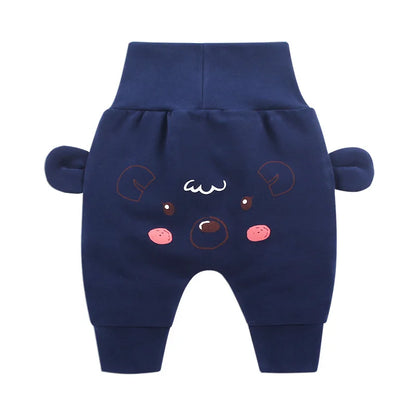 Baby Cute Pants Boys Girl Cartoon High Waist Protection Belly Children Toddler Spring Autumn Newborn Trousers