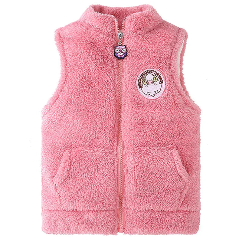 OLEKID 2024 Autumn Winter Children Vest Plus Velvet Warm Vest For Girls 1-14 Years Kids Waistcoat Teenager Boy Sleeveless Jacket