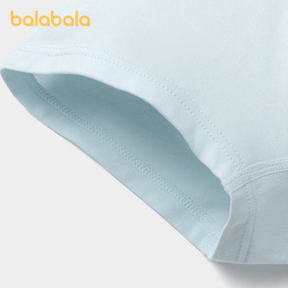 Balabala Underwear Boys Girls  2024 Summer New Cotton Boxer Shorts Small Medium and Large Sizes Non-Pinching Design Five-Pack