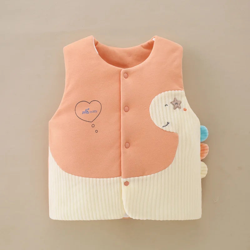 0-1Y Newborn Baby Vest Cotton Toddler Waistcoat Sleeveless Jacket for Girls Boys Vests Winter Children Clothes Cartoon