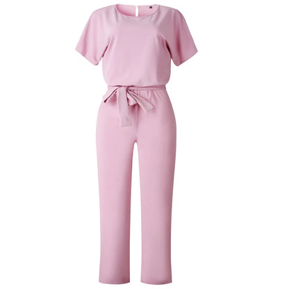 Youthful woman clothes Leg With Belt Women Short Clubwear Straight Sleeve Playsuit Jumpsuit Women's Jumpsuit jumpsuit women