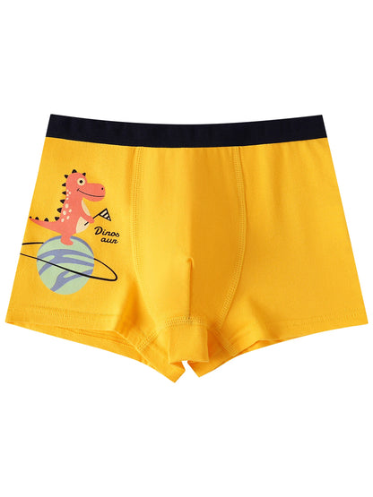 5 Pcs Toddler Boys Underwear 95% Cotton Soft Breathable Cartoon Dinosaur Pattern Comfy Boxers Briefs Under 12 Years