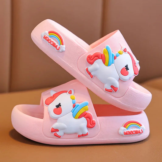 Children's Slippers Summer Girls Shoes Cartoon Bathroom Non-slip Cute Kids Shoes Indoor Home Soft Soles Slippers Beach Sandals