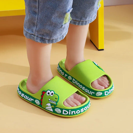 Summer Slippers Girl Non-slip Dinosaur Deodorant Boy Indoor Cute Cartoon Children's Flip-flops Outside the Bathroom Wear Outdoor