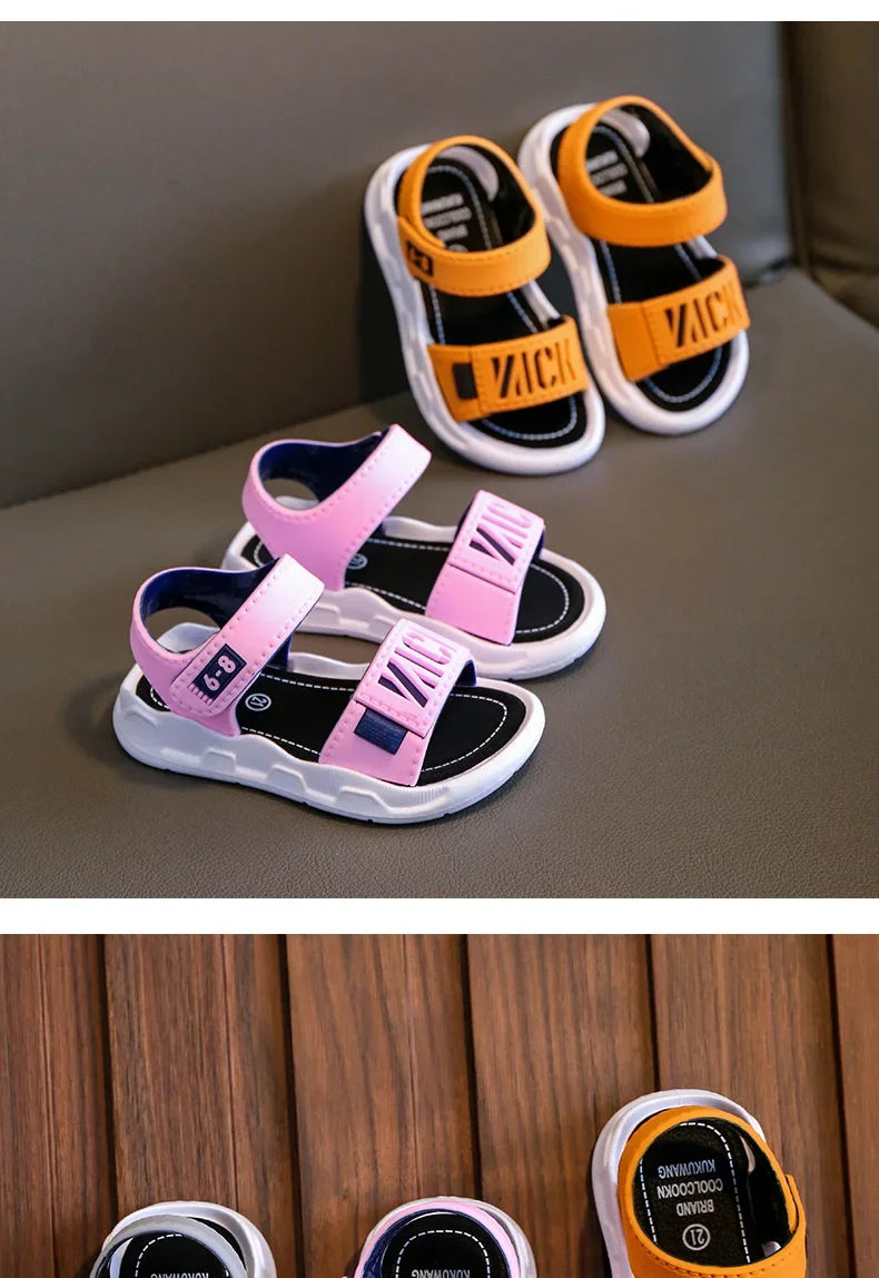 Children Sandals Students Non-slip Shoes Simple Generous Boys Girls Sandals Wear and Off Easy Soft Bottom Kids Casual Footwear