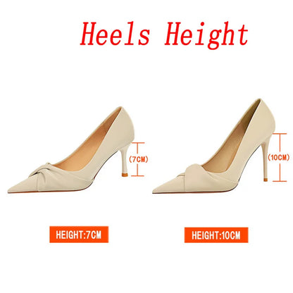 Women 7cm 10cm High Heels Pumps Lady Party Green Stiletto Bow Knot Middle Low Heels Wedding Bridal Party Fashion Elegant Shoes