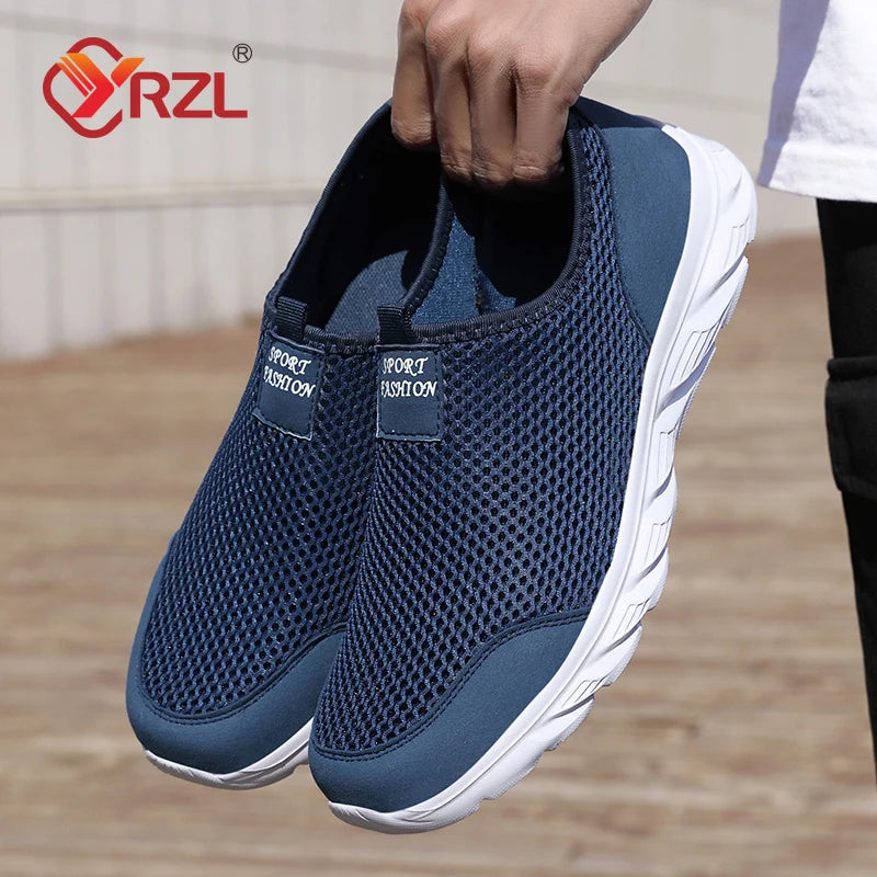 YRZL Men Summer Sneakers 2024 Breathable Mesh Shoes High Quality Comfortable Sports Shoes Soft Footwear for Men Plus Size 38-46