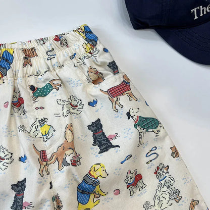 2024 Spring Fall Kids Pants cartoon dogs Children's straight Trousers Boys Girls loose casual pants