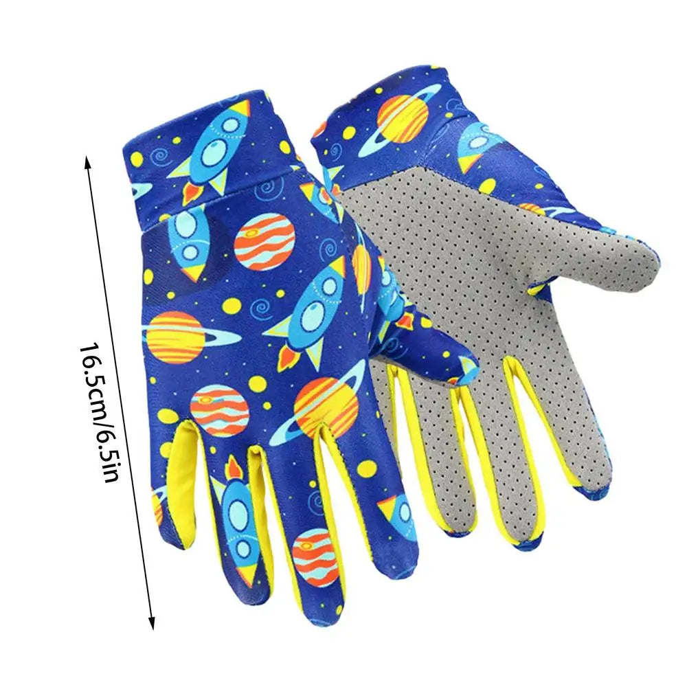 Kids Bike Gloves Ice Silk Sun Protection Gloves For Kids Toddler Full Finger Gloves For Riding Roller Fishing Biking Skating