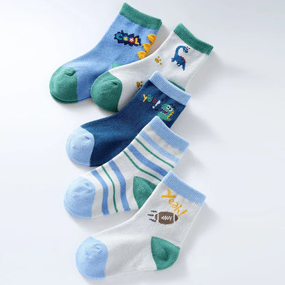 5Pairs Baby Socks Newborn Baby Boy Cute Short Sock 0-1-3-8Y Kids Cotton Toddler Cartoon Soft Children's Sports Socks for Girls