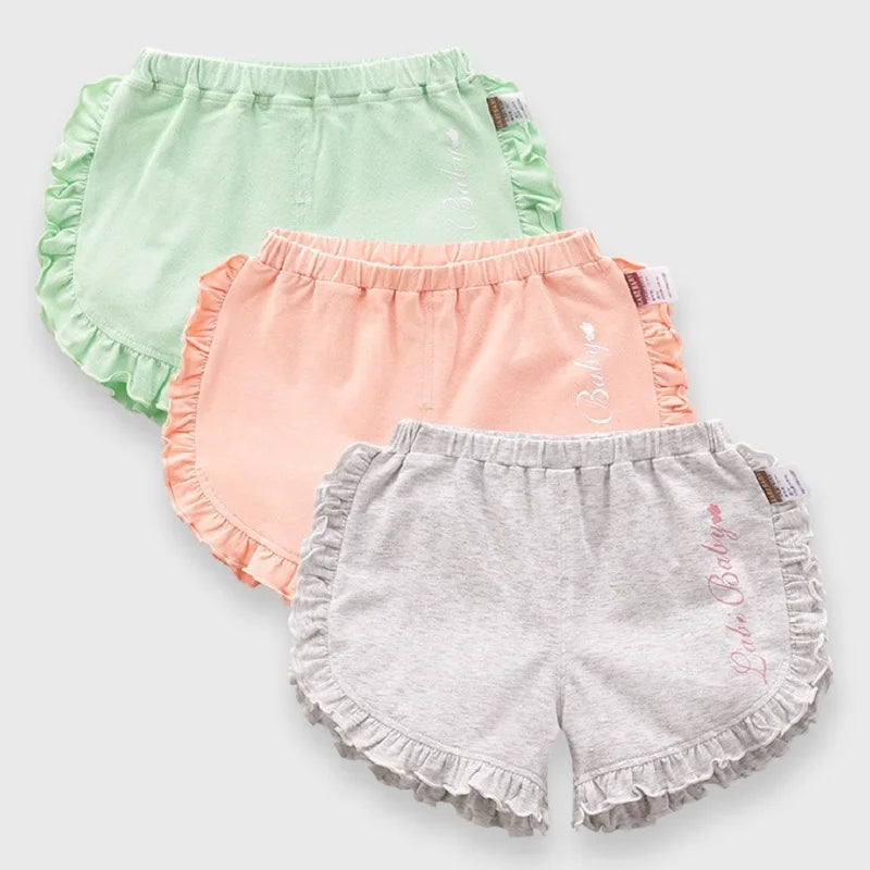 LABI BABY Candy Color Shorts Summer Children Casual Beach Shorts for Kids Cotton Elastic Shorts Sport Pants for Girls Boys