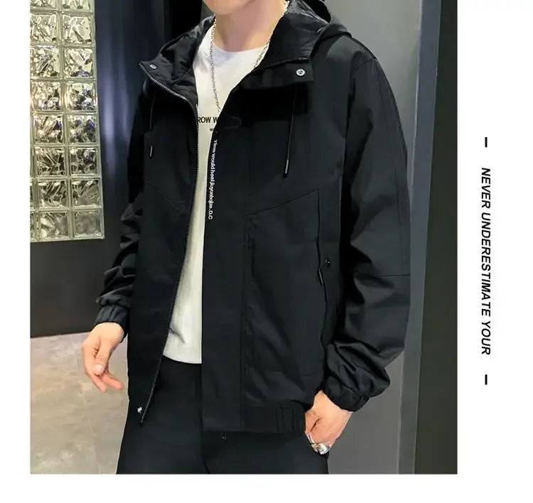 Sport Hooded Jacket for Men Plus Size 6XL 7XL Autumn Winter Fashion Coat Loose Outwear Big Size Men Clothing Chaquetas Hombre