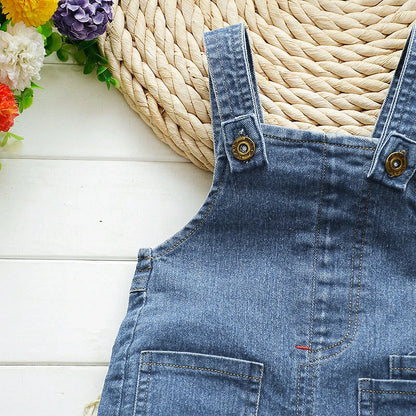 IENENS Boy Girl Overalls Toddler Clothes Child Jumpsuit Infant Denim Dungarees 1 2 3 4 Years Spring Autumn Baby Soft Jeans