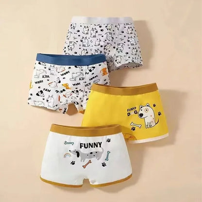 4Pcs/Lot Boy Cotton Underwear Boxer Kids Children  Panties 2-12years