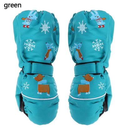 Children Winter Rabbit Gloves Baby Girls Waterproof Windproof Snow Gloves Kids Boy Thick Warm Ski Mitten For 2-6 Years Old