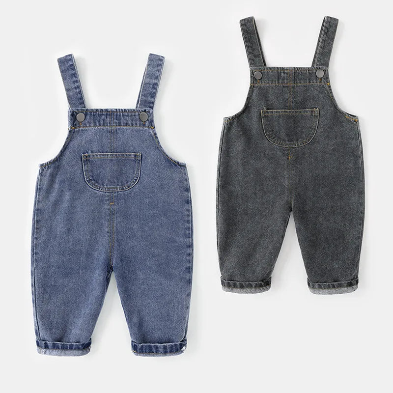 MILANCEL New Arrival Children Clothes Baby Girls Boys Overalls Solid Brief Style Toddler Denim Overol Jumpsuits