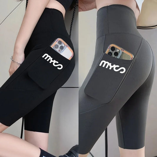 Summer New Thin High Waist Elastic Women's Pants Pocket Solid Sports Pants All-Match Basic Slim Casual Yoga Gym Pants Trousers