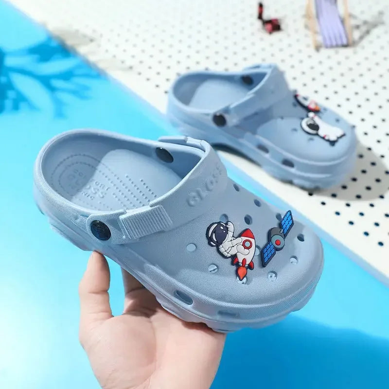 3-12y Kids Mules & Clogs Summer Boys Girls Sandals Cartoon 6 Colors Non-slip Comfortable Beach Slippers Children Garden Shoes 24