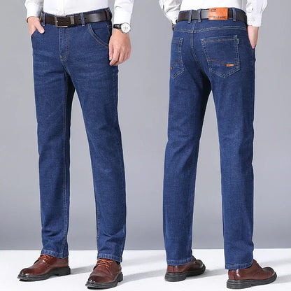 Autumn and Winter Stretch Men's Jeans Men's Style Straight and Versatile Denim Long Pants