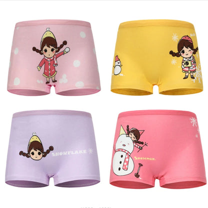 4pcs/lot Cartoon girls briefs Panties 100% Cotton Short Pants Cartoon Panties Girls' Underwear