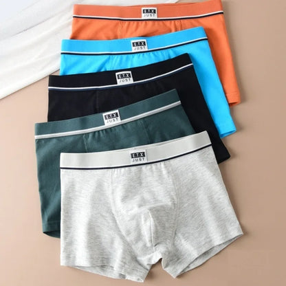 new children high quality solid boys cotton boxer shorts panties kids underwear for 2-20 years old teenager 5pcs/3pc/lot student