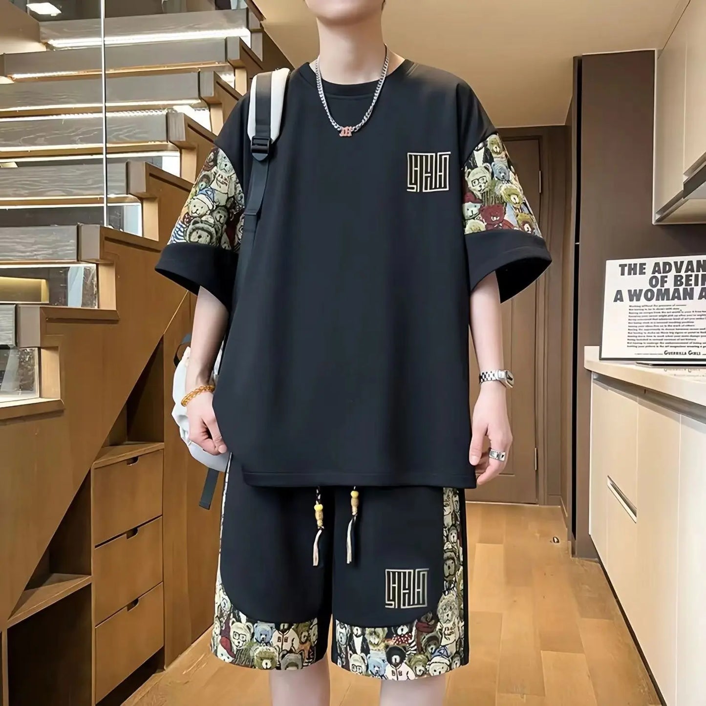 T-shirts + shorts 2024 summer fashion Sportswear shirts Men's Casual Sets Male Fashion shirts and shorts full size M-5XL