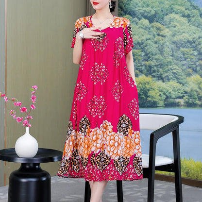 New 2024 Women Dress Female Casual short Sleeve cotton Dresses loose solid Vintage Sweet Clothing Vestidos  vestido verano