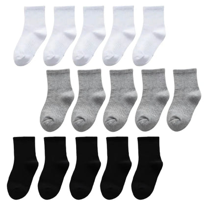 20 Pieces=10 Pairs Children Socks Spring&Autumn Cotton High Quality Girls Boys Socks 1-9 Year Kids Socks