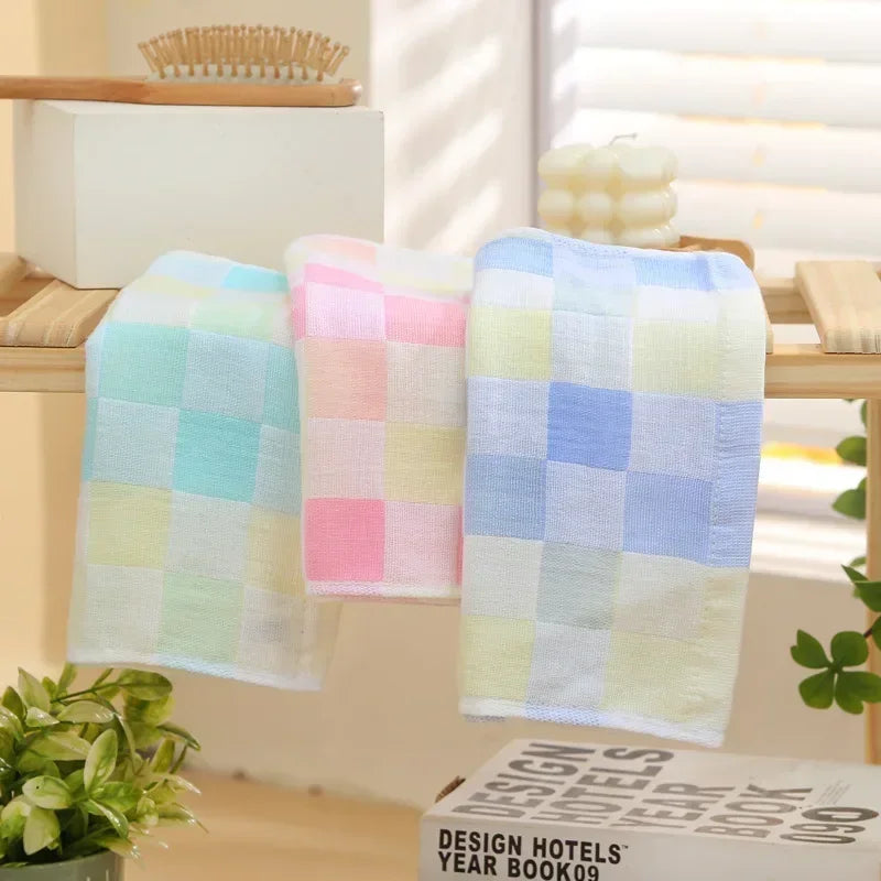 25*50cm Cotton Small Towel Double Gauze Children's Towel Square Cloth Dish Cloth Color Kindergarten Children Face Towel