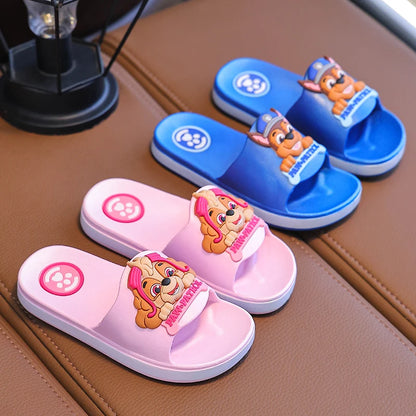 PAW PATROL Children's Slippers Boys Girls Summer Non-slip Beach Shoes Indoor Bathroom Home Kawaii Student Slides