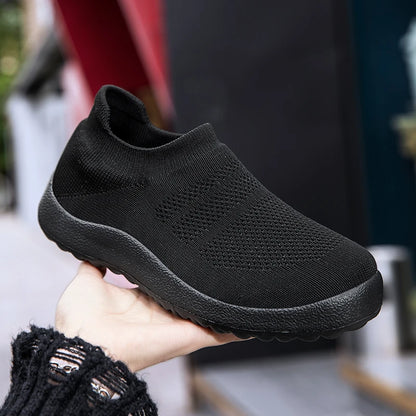 Fashion Women Casual Shoes Slip On Women Sock Shoes Solid Color Sneakers For Women Outdoor Ladies Flat Shoes Female Footwear