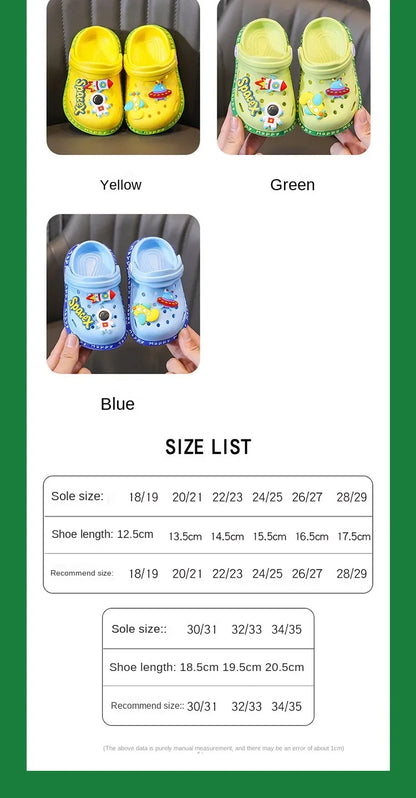 Kids Sandals Hole Children's Shoes Slippers Soft Anti-Skid Cartoon DIY Design Hole Baby Shoes Sandy Beach For Boys Girls