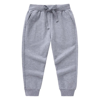 Retail Sale Children's Pants For 2-10 Year Solid Boy Girl Casual Sport Pants Jogging Enfant Garcon Kids Trousers Black Gray Blue