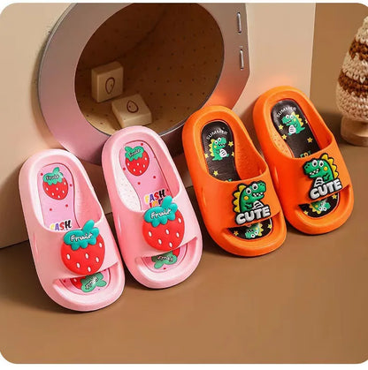 Summer Children Shoes Boy Girl Slippers Cute Cartoon Soft Bottom Open Toe Antiskid Sandals Kids Parent Child Leisure Slippers