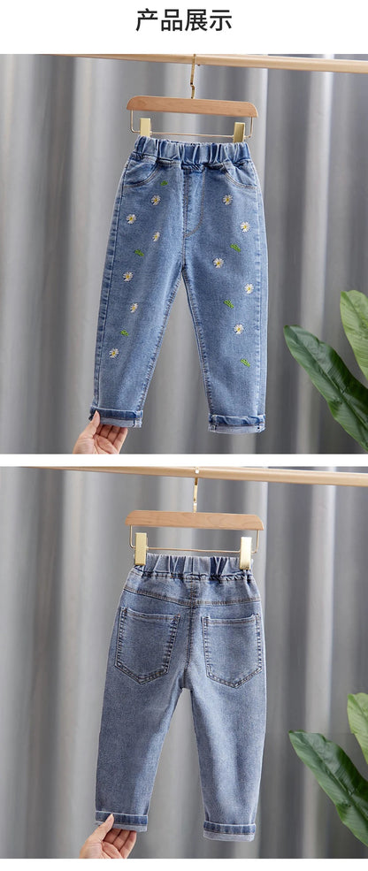 IENENS Kids Baby Girls Casual Clothes Jeans Trousers Toddler Infant Denim Clothing Pants Children Bottoms 1 2 3 4 5 6 7 Years