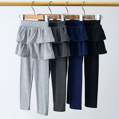 Girls' Leggings Spring and Autumn Styles Children's Fake Two-piece Pantskirt  Wearing Elastic Skirt Pants for  Girls Outside