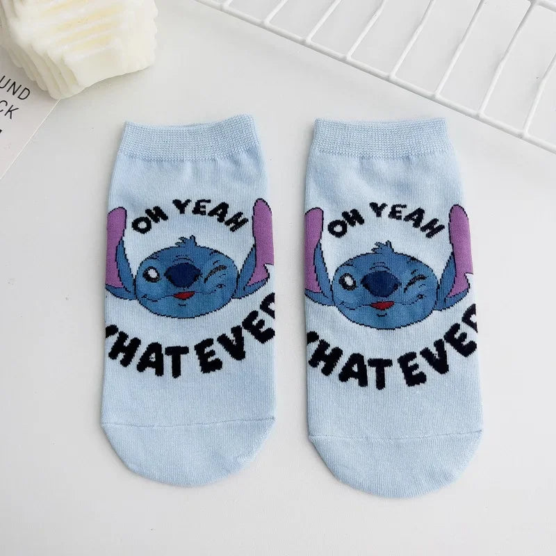 Cartoon Disney Stitch Sock Anime Women Cotton Short Sock Kawaii Boys Girls Socks Children Ankle Socks Girls Christmas Gifts