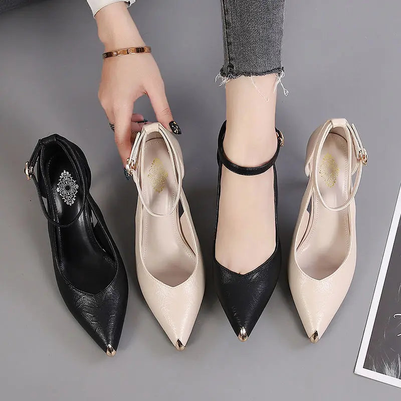 Sexy Pointed Thin High Heels Shoes for Women Autumn Fashion Hollow Bow Pumps Solid Color Birthday Party Shoes Zapato