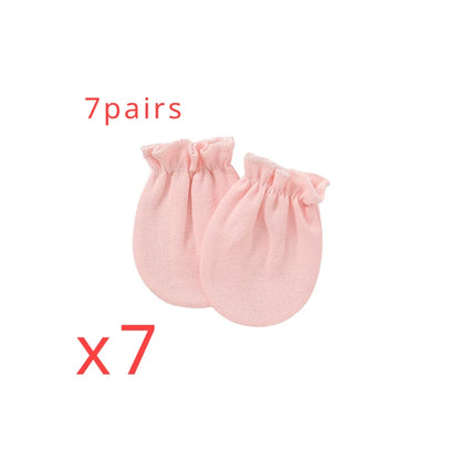 7 Pairs Newborn Anti-scratch Gloves Anti-scratch Face Baby Gloves Stretch Fabric