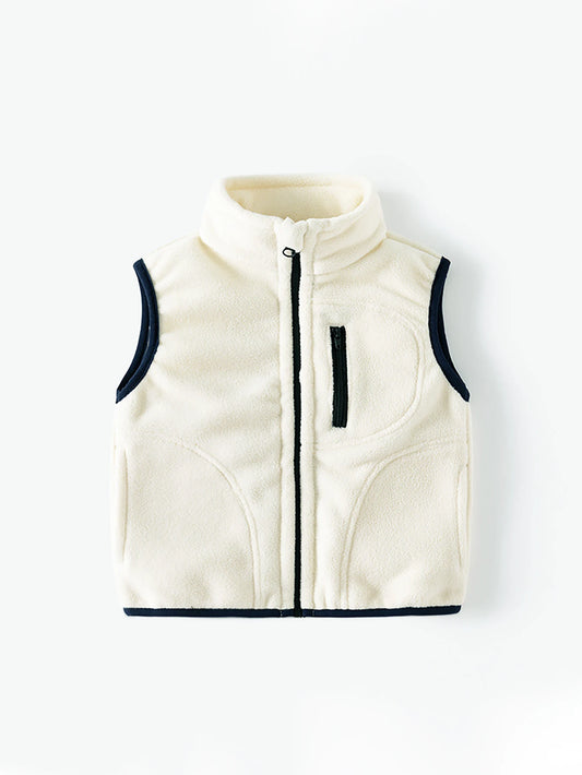 Boys' Stand-up Collar Rocker Fleece Vest Children's Toddler Jacket Warm Undershirt Shoulders