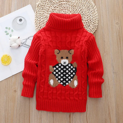 children's sweater Autumn Winter boy girl Knitted bottoming turtleneck shirts teenager solid high collar pullover sweater1-16Y