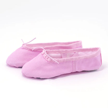 Professional Baby Girls Children Cotton Canvas Soft Ballet Dance Exercise Shoes Gym Ballerina Ballerina