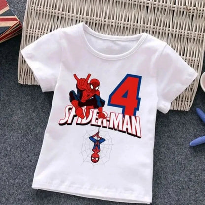 Summer Marvel Spiderman Cotton Children T-shirt 1-9 Years Old Birthday Gift Boy Clothing Fashion Casual T Shirt Baby Kid Tee Top